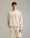 Ange Projects GOW shield adjustable crewneck - Oatmeal Melange
