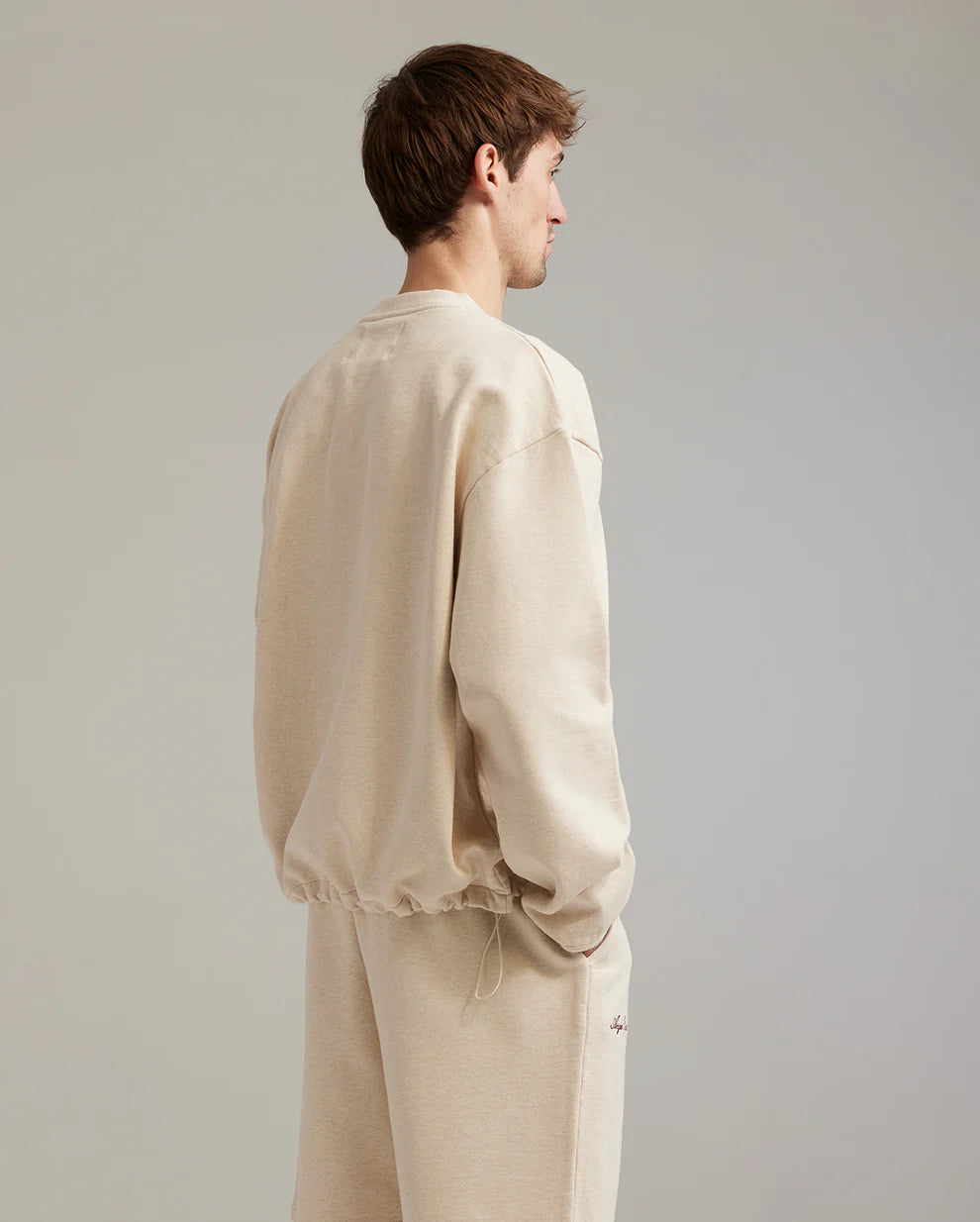 Ange Projects GOW shield adjustable crewneck - Oatmeal Melange