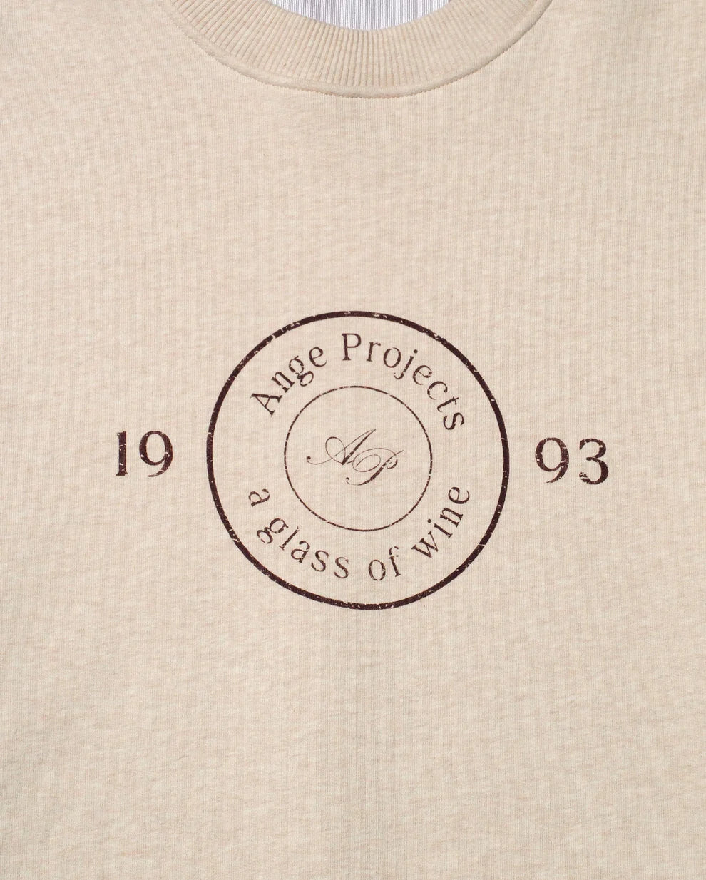 Ange Projects GOW shield adjustable crewneck - Oatmeal Melange