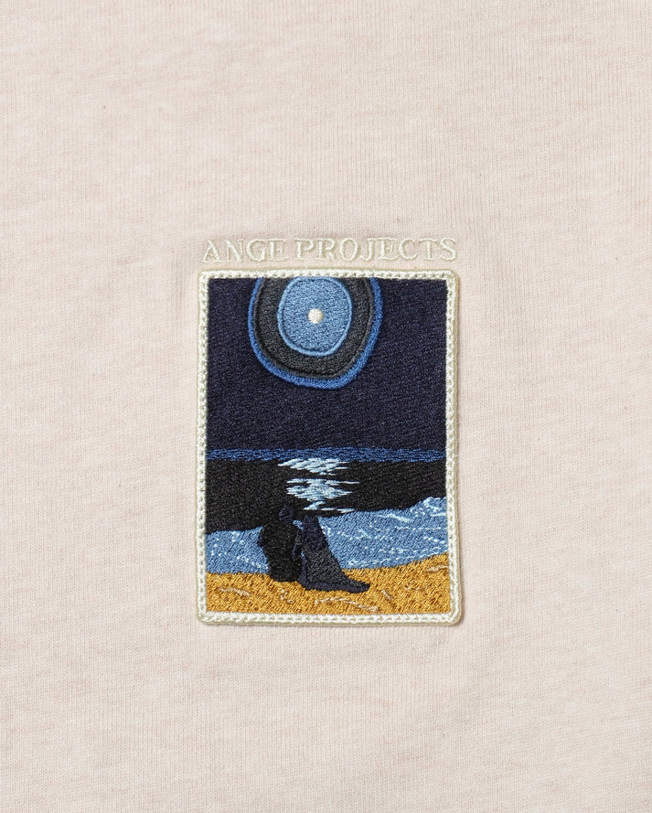 Ange Projects Night beach patch t-shirt - Oatmeal