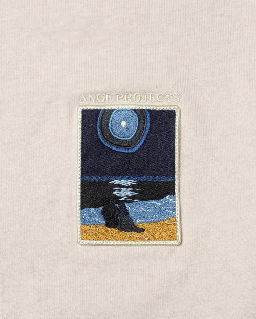 Ange Projects Night beach patch t-shirt - Oatmeal