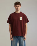 Ange Projects Day window patch t-shirt - Bordeaux