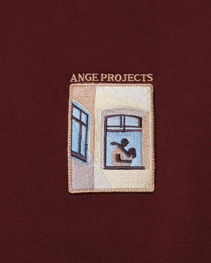 Ange Projects Day window patch t-shirt - Bordeaux