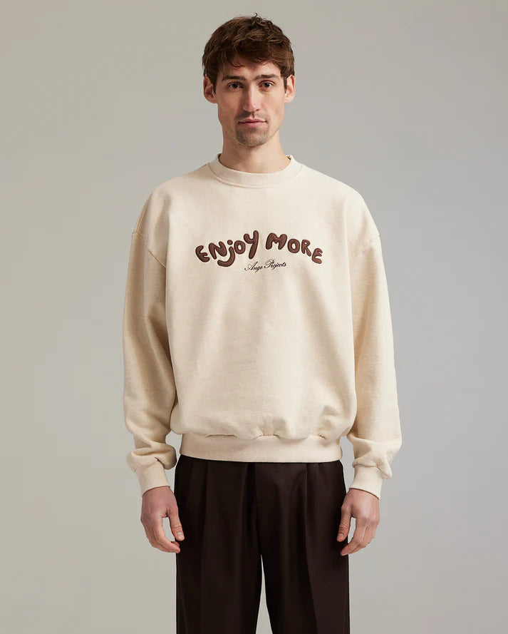 Ange Projects Enjoy more crewneck - Oatmeal Melange