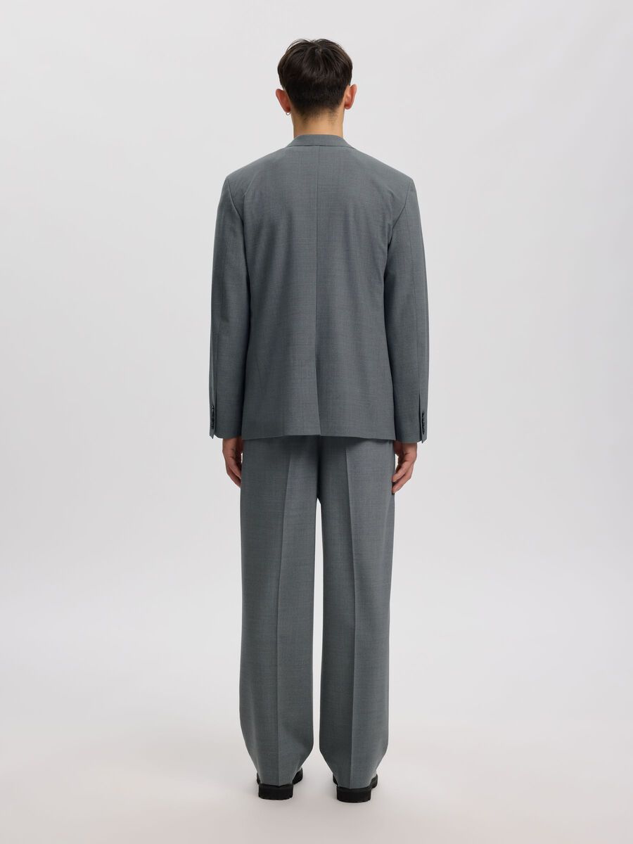ANNARR Wool blend Trouser - Light Grey Melange