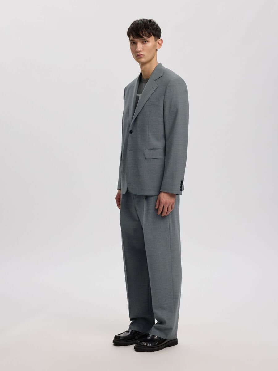 ANNARR Wool blend Trouser - Light Grey Melange