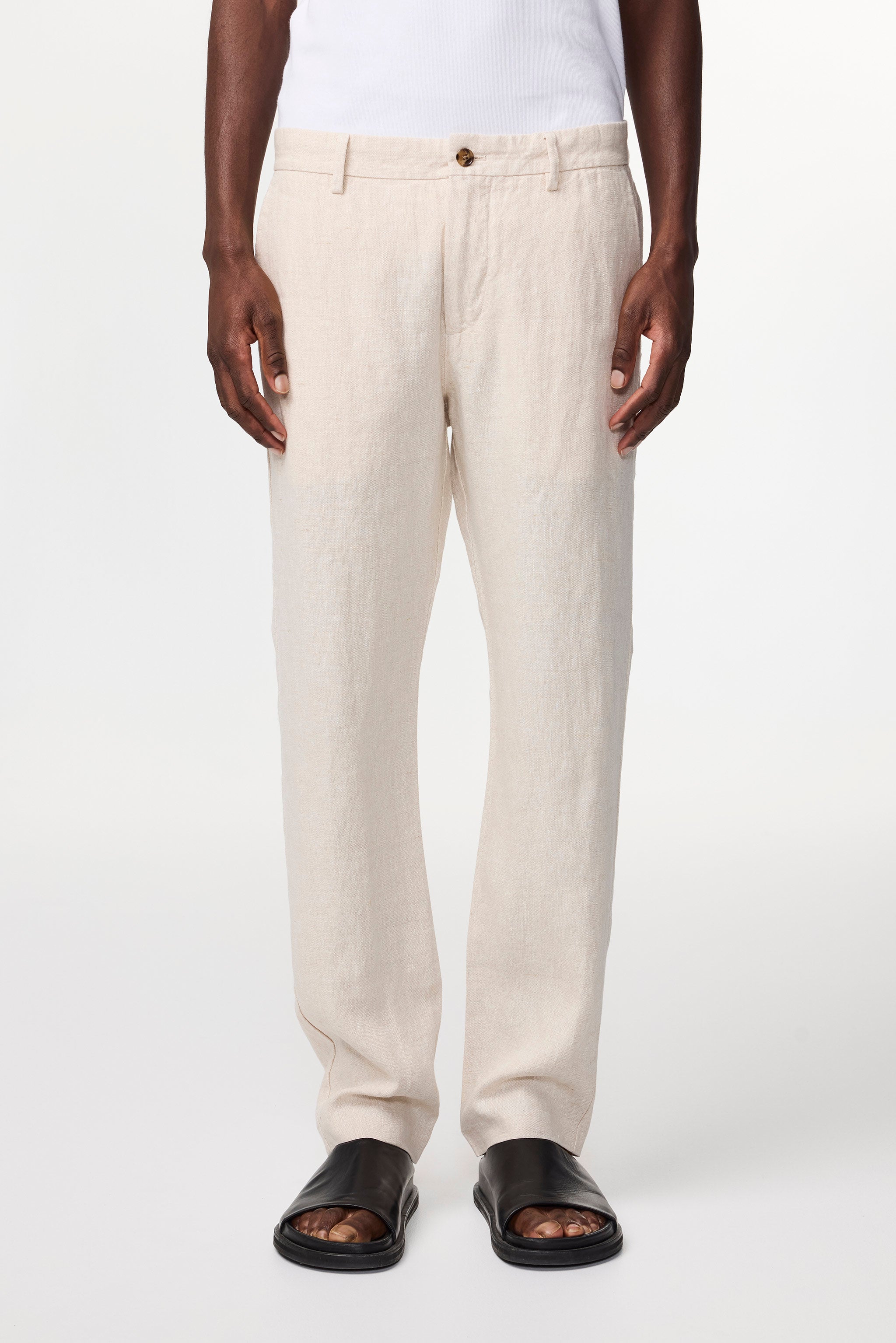 NN07 Theo Linen Pants - Sand