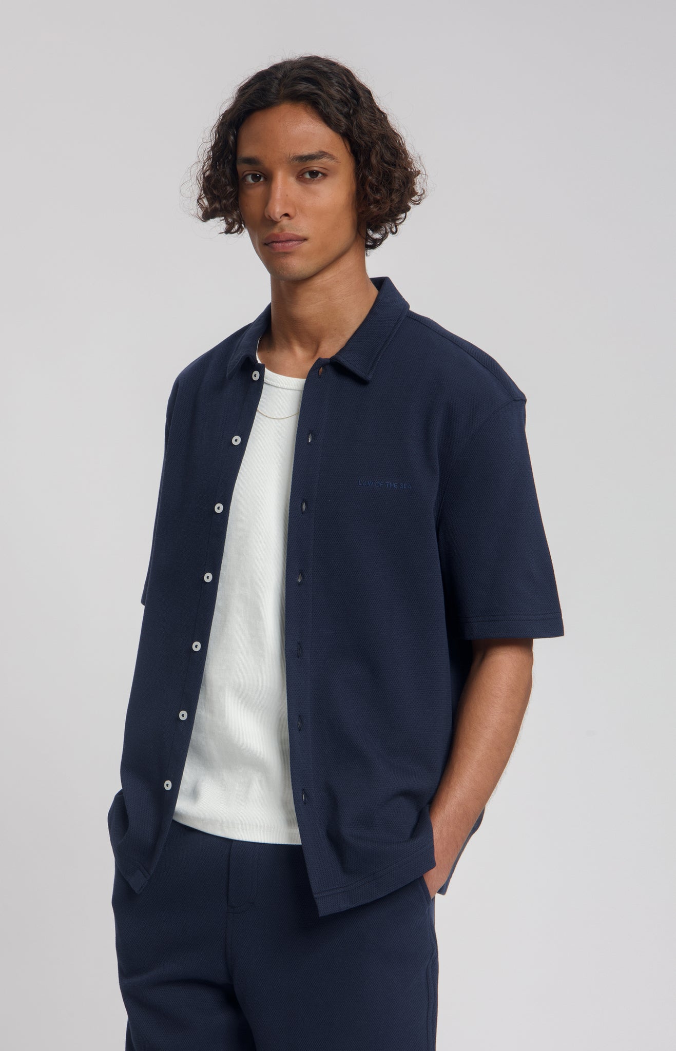 Law Of The Sea Bermuda Structured Shirt - Sky Captain