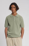 Law Of The Sea Tide Knitted Polo - Tea Leaf
