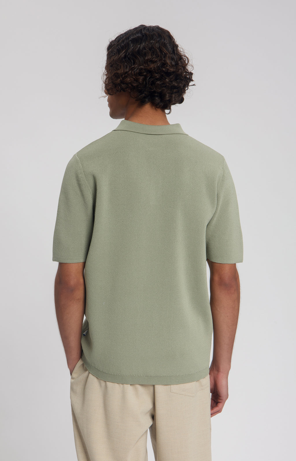 Law Of The Sea Tide Knitted Polo - Tea Leaf