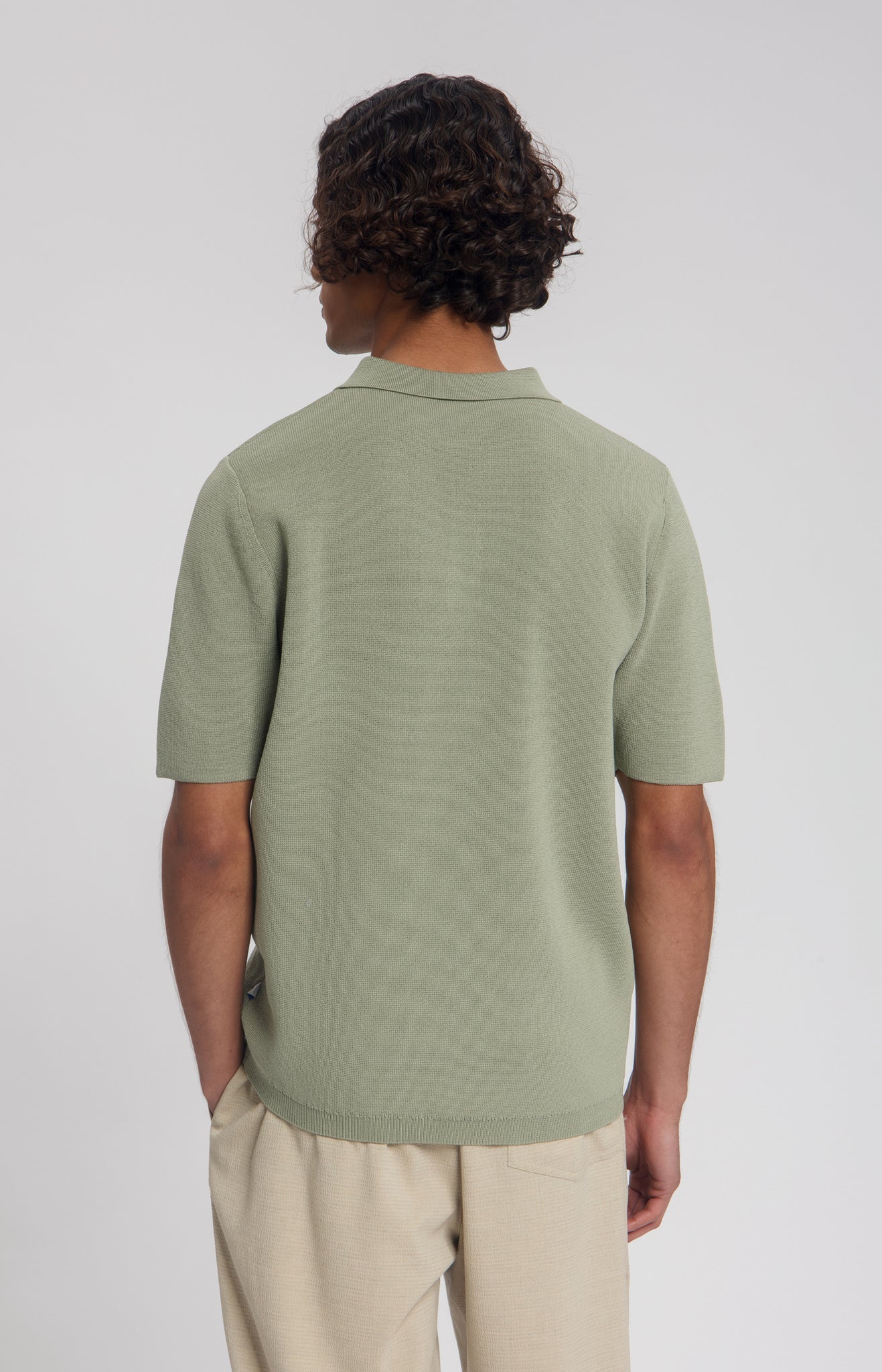 Law Of The Sea Tide Knitted Polo - Tea Leaf