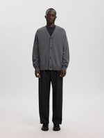 ANNARR Wool Blend Loose Fit Trousers - Black