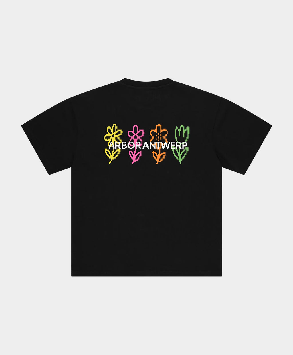 ARBOR ANTWERP Pixel Flower T-Shirt – Black