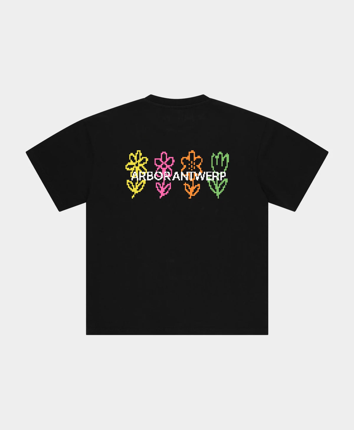 ARBOR ANTWERP Pixel Flower T-Shirt – Black