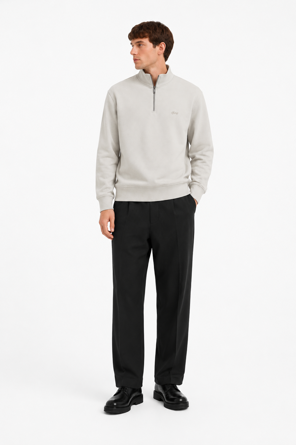 OLAF Signature Zip Mock – Cement