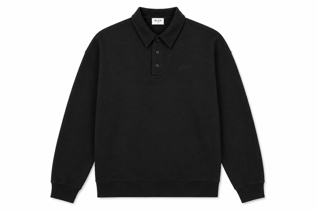 OLAF Signature Oversized Polo – Black