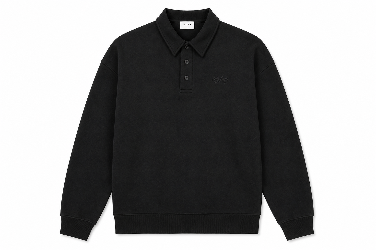 OLAF Signature Oversized Polo – Black