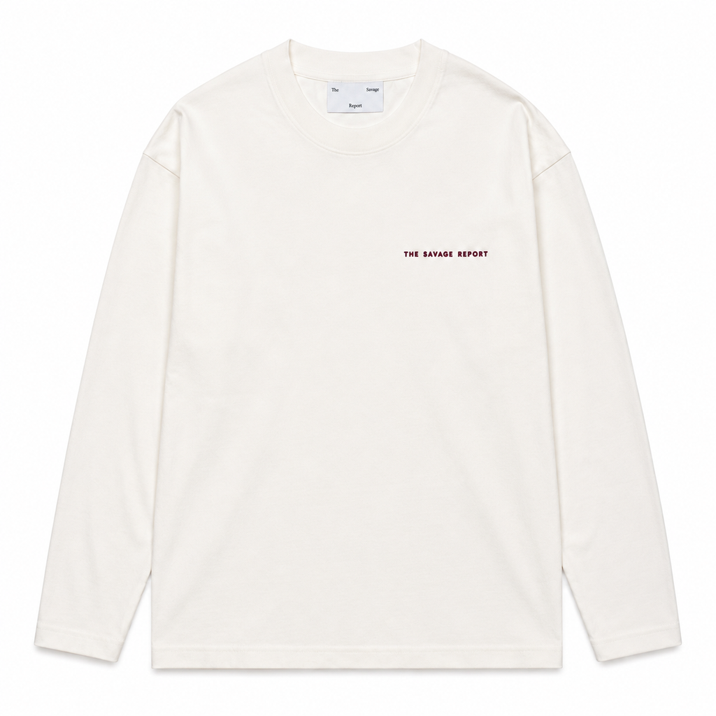 The Savage Report TSR Optic Longsleeve - Off White / Red Mahogany