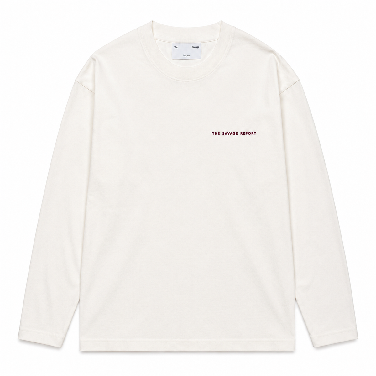 The Savage Report TSR Optic Longsleeve - Off White / Red Mahogany – afbeelding 2