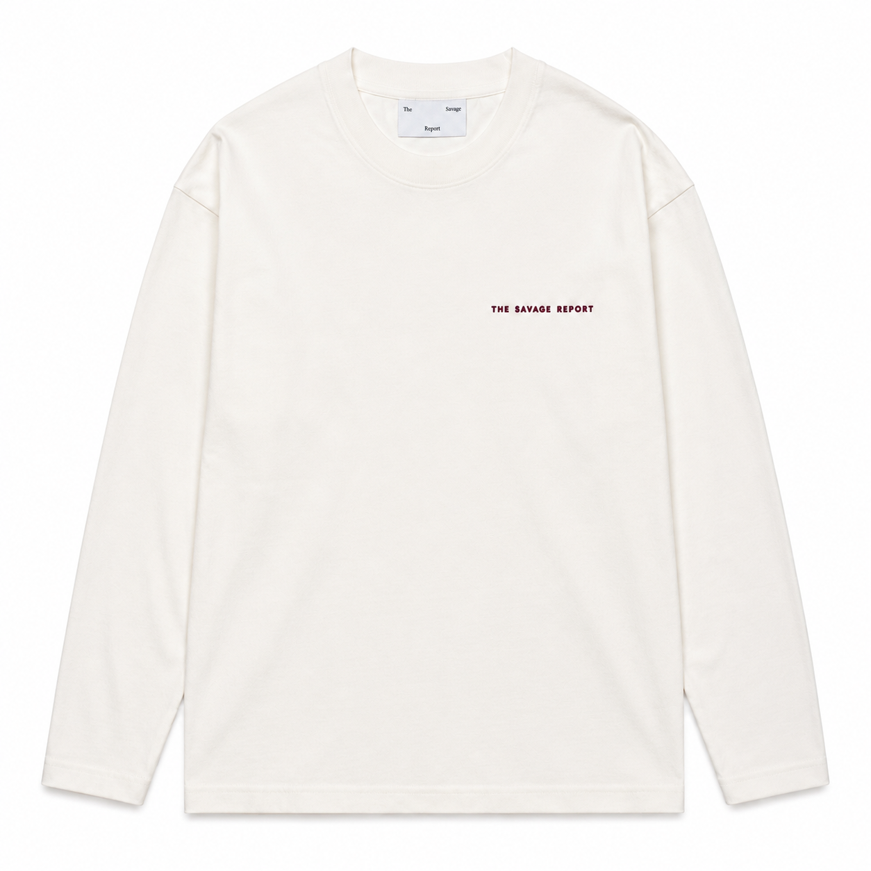 The Savage Report TSR Optic Longsleeve - Off White / Red Mahogany