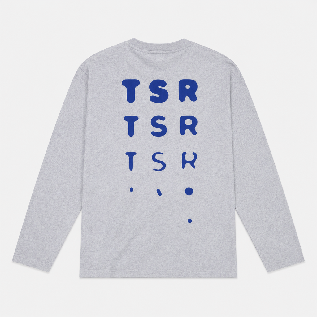 The Savage Report TSR Optic Longsleeve – Light Grey Melange / Blue