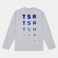 The Savage Report TSR Optic Longsleeve – Light Grey Melange / Blue