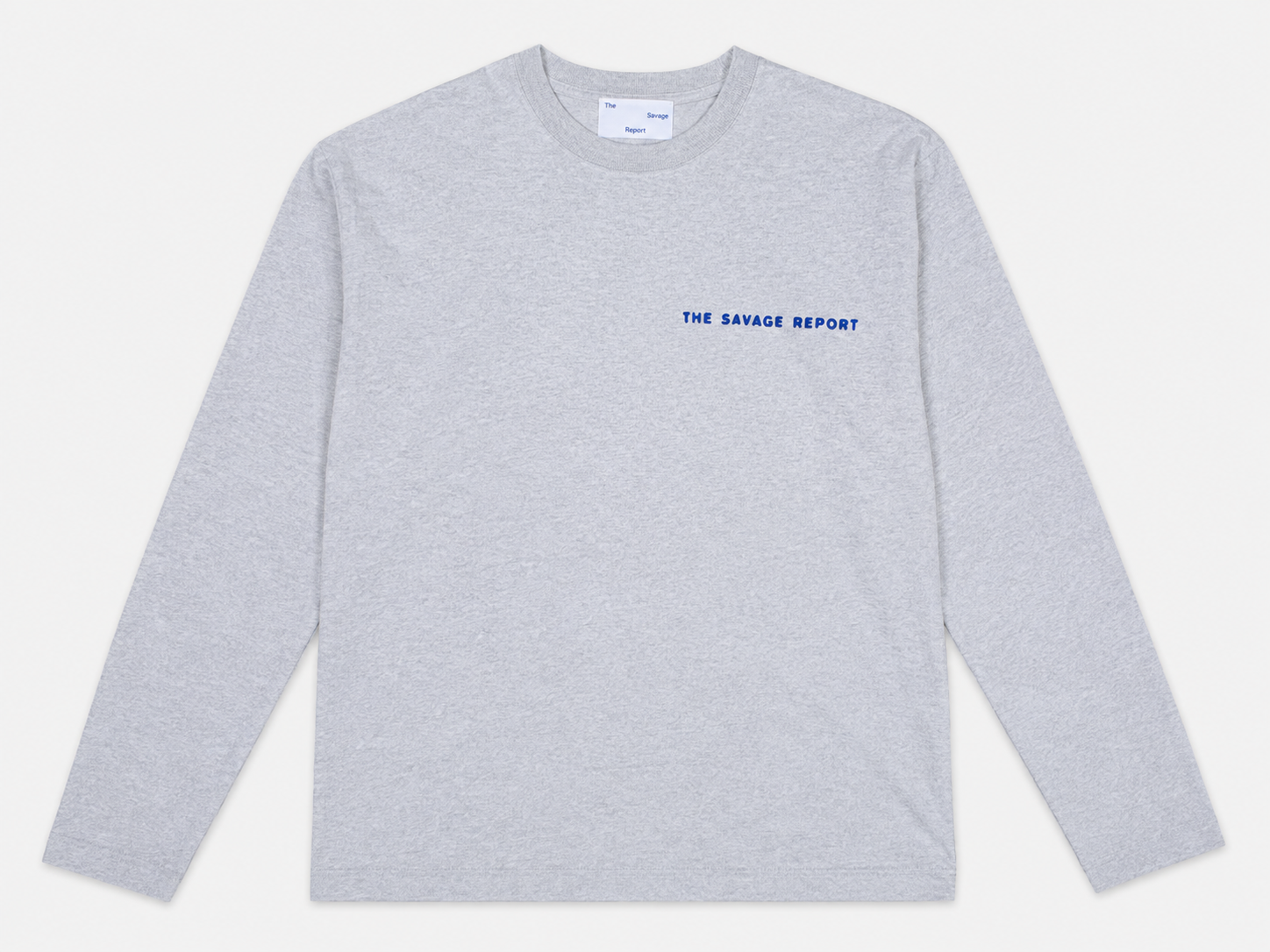 The Savage Report TSR Optic Longsleeve – Light Grey Melange / Blue