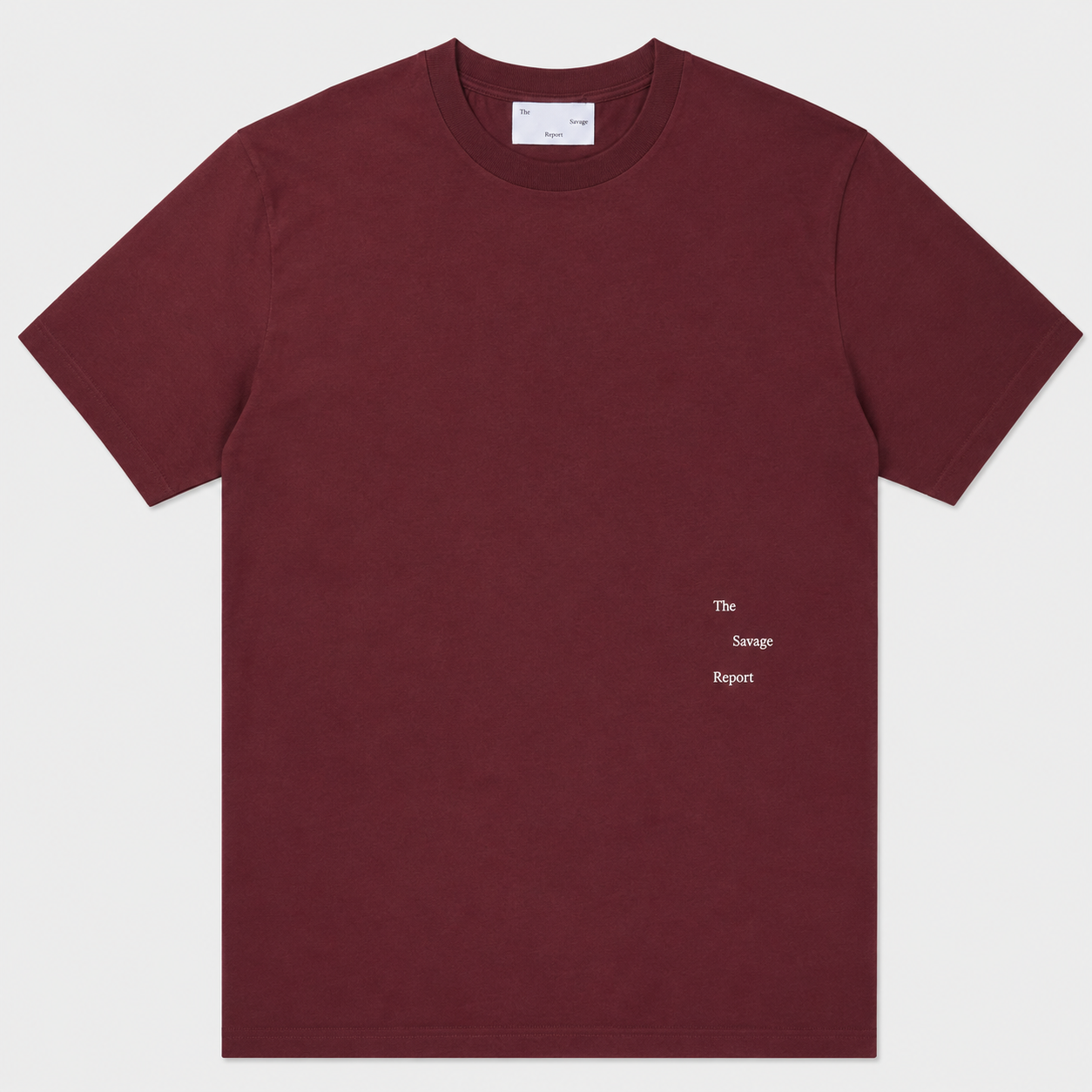 The Savage Report Logo Bar T-Shirt – Red Mahogany