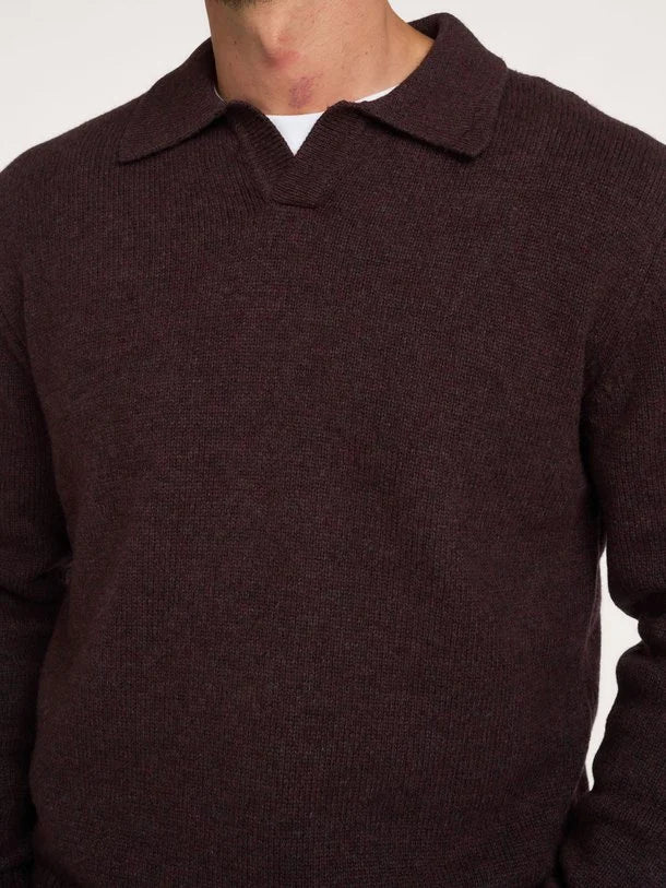 ASPESI Wool Blend Polo Shirt – Bordeaux – afbeelding 2