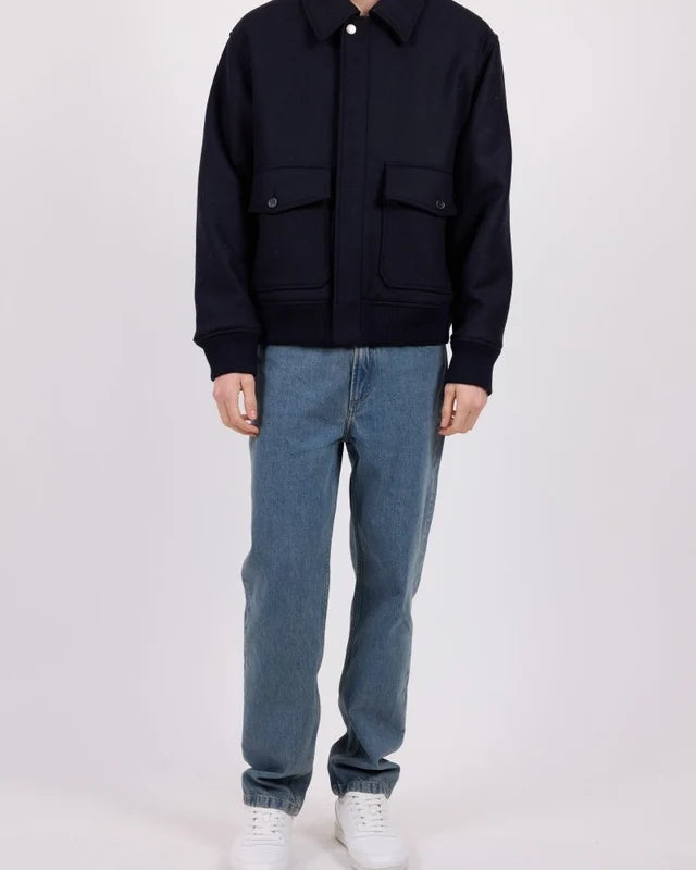 A.P.C. Charlie Short Wool Jacket – Dark Navy