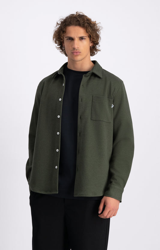 Law Of The Sea Troy Soft Herringbone Shirt - Tea Leaf