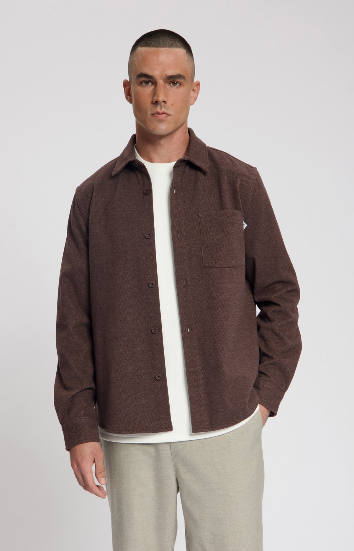 Law of the Sea Niven Twill Overshirt – Brown