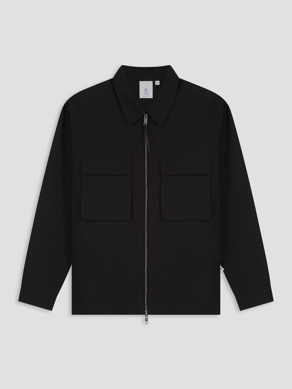 Law of the Sea Skald Structured Cotton Shirt Jacket – Black