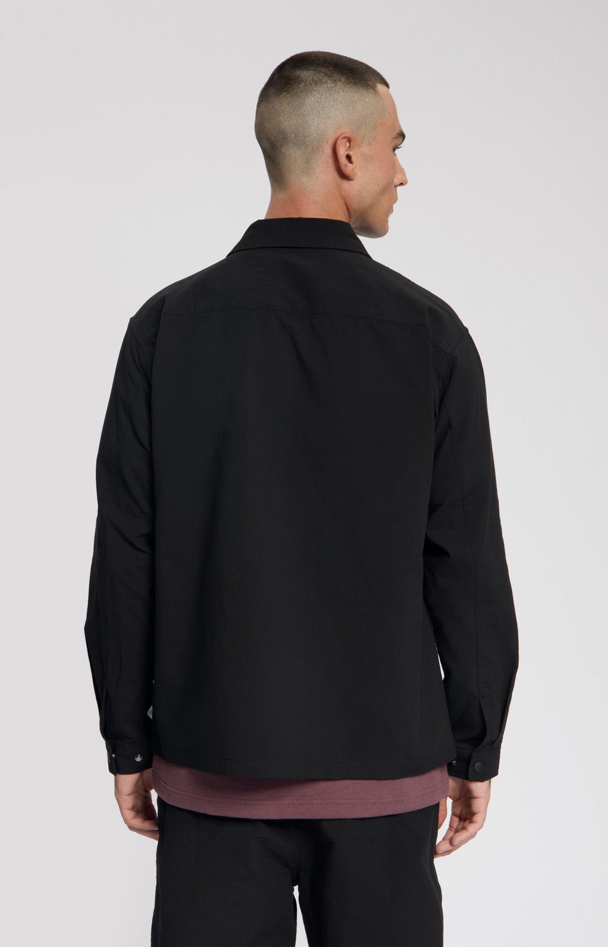 Law of the Sea Skald Structured Cotton Shirt Jacket – Black