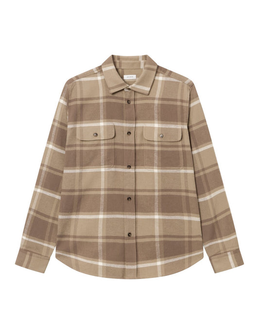 LES DEUX | Joseph Check Overshirt - Walnut/Dk Sand