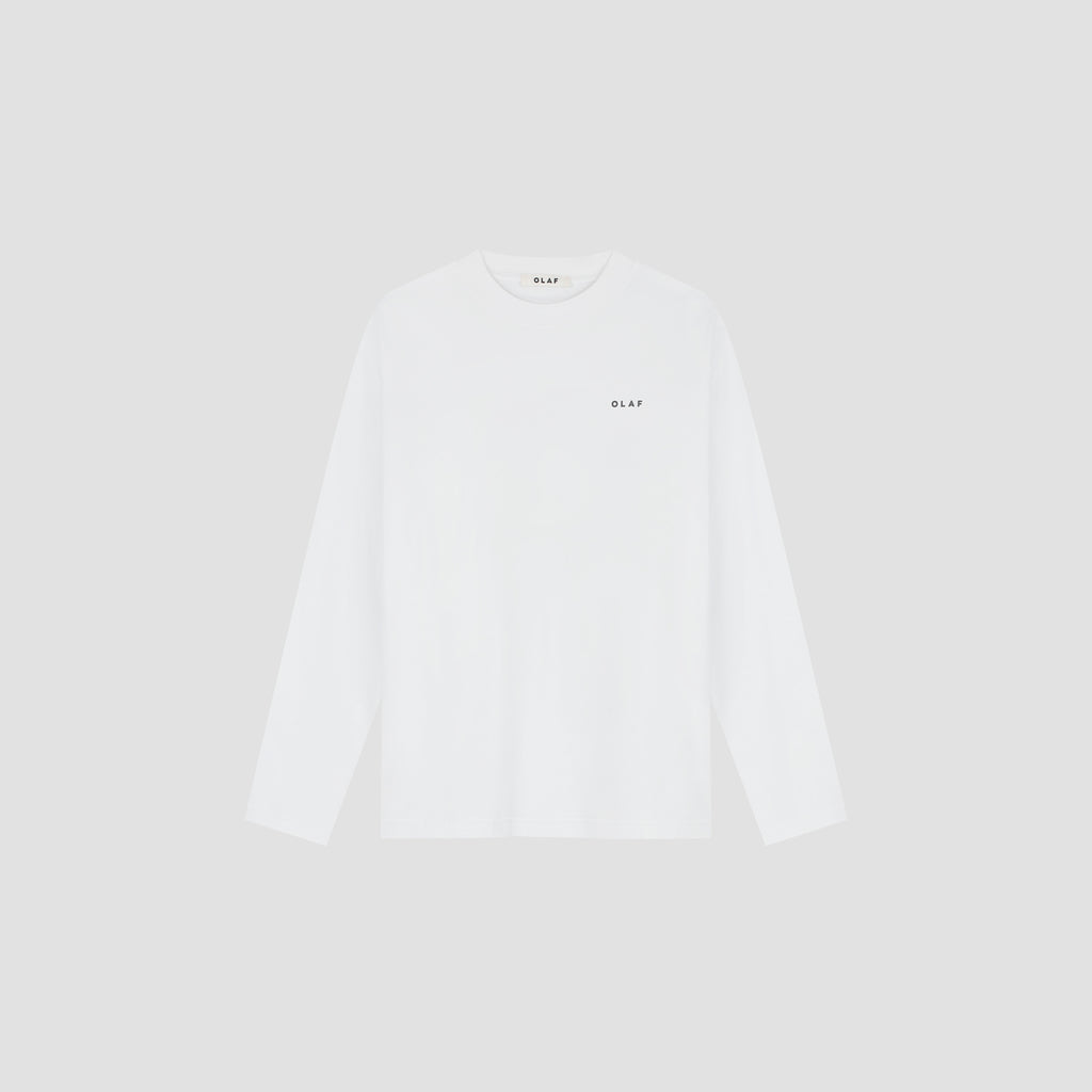 OLAF Broken Plate LS Tee – Optical White