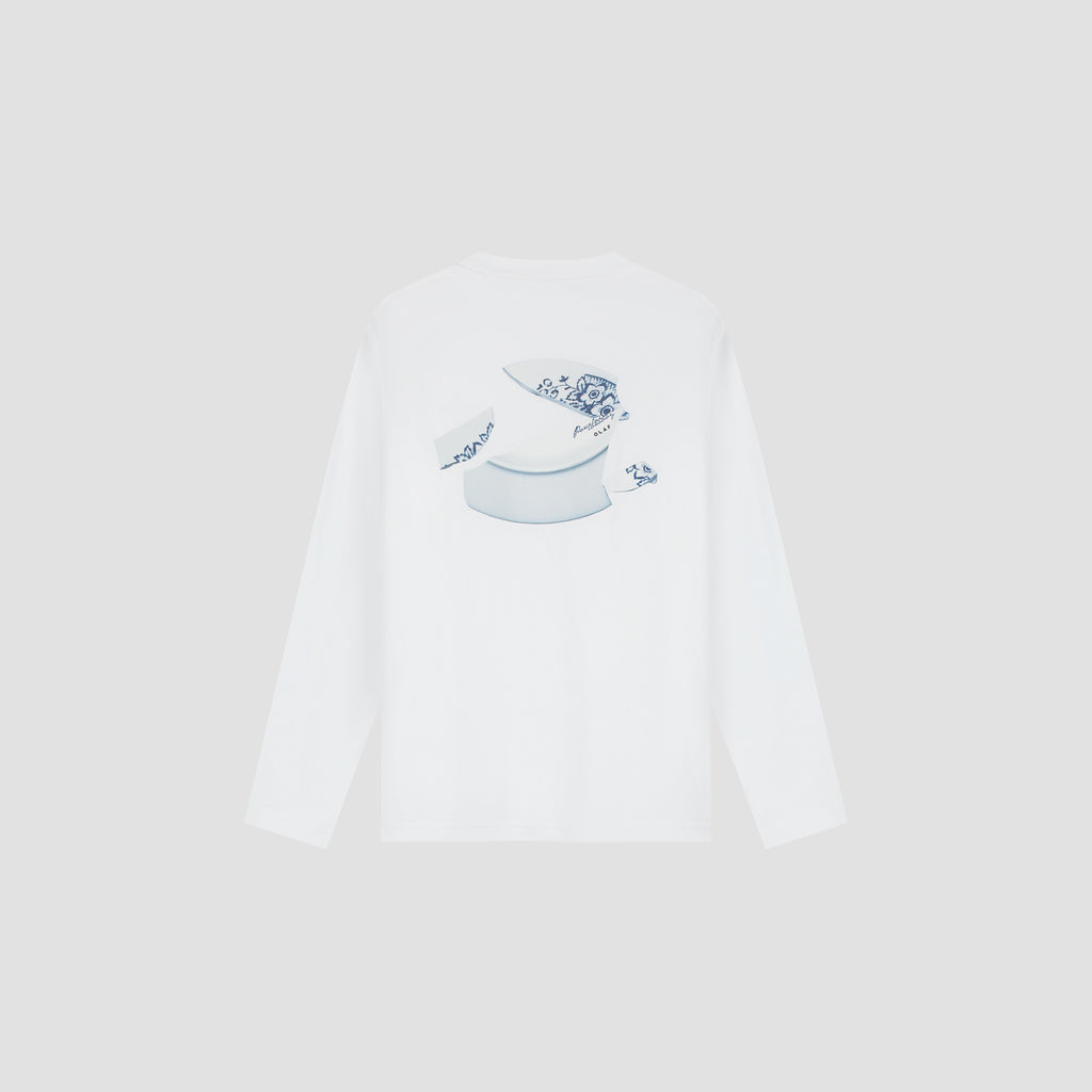 OLAF Broken Plate LS Tee – Optical White