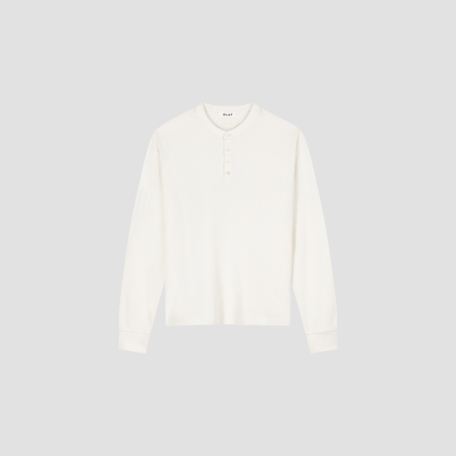 OLAF Waffle Henley LS Tee – Off White