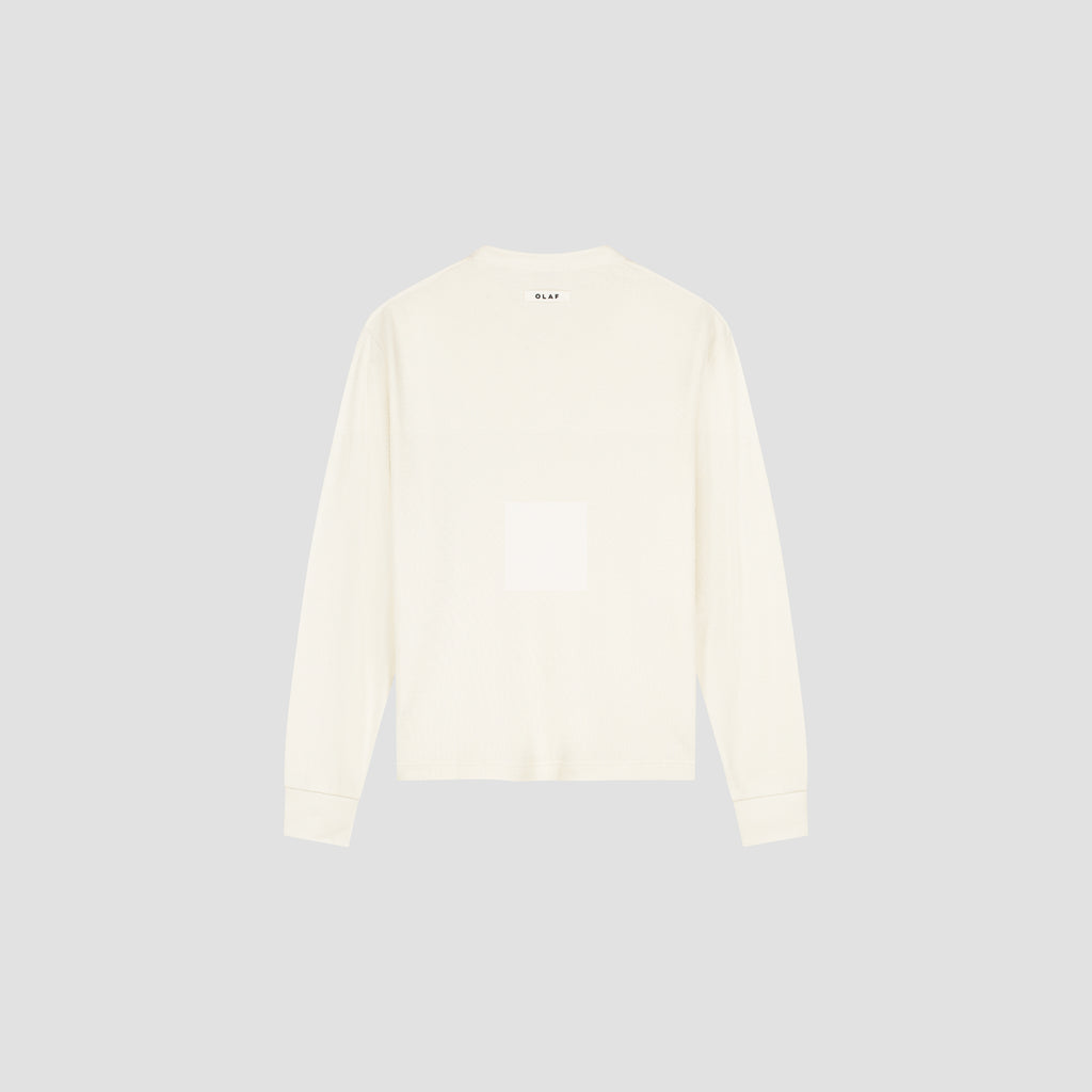 OLAF Waffle Henley LS Tee – Off White