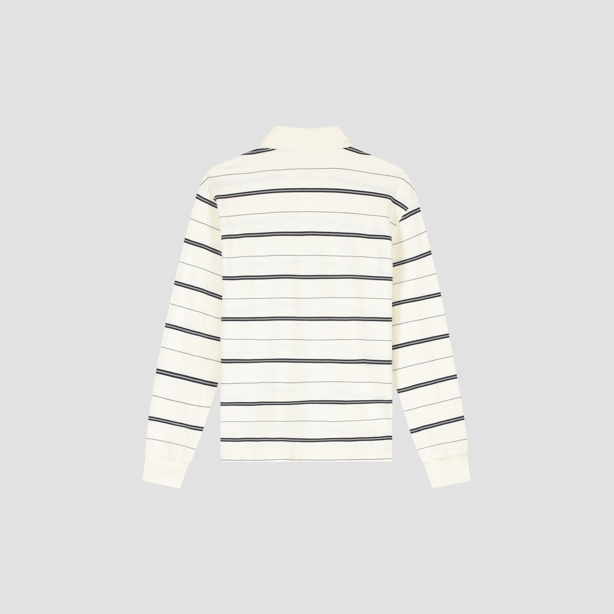 OLAF Striped Signature LS Polo – Off White / Navy Stripe – afbeelding 2