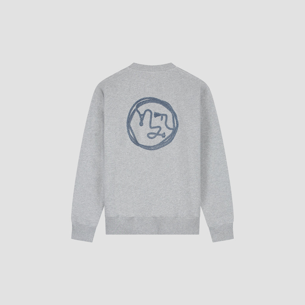 OLAF Lasso Face Crewneck – Heather Grey