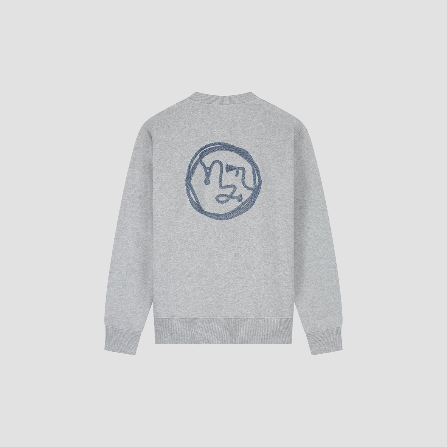 OLAF Lasso Face Crewneck – Heather Grey