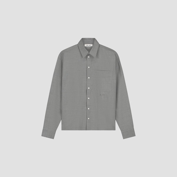 OLAF Wool Boxy Shirt - Grey
