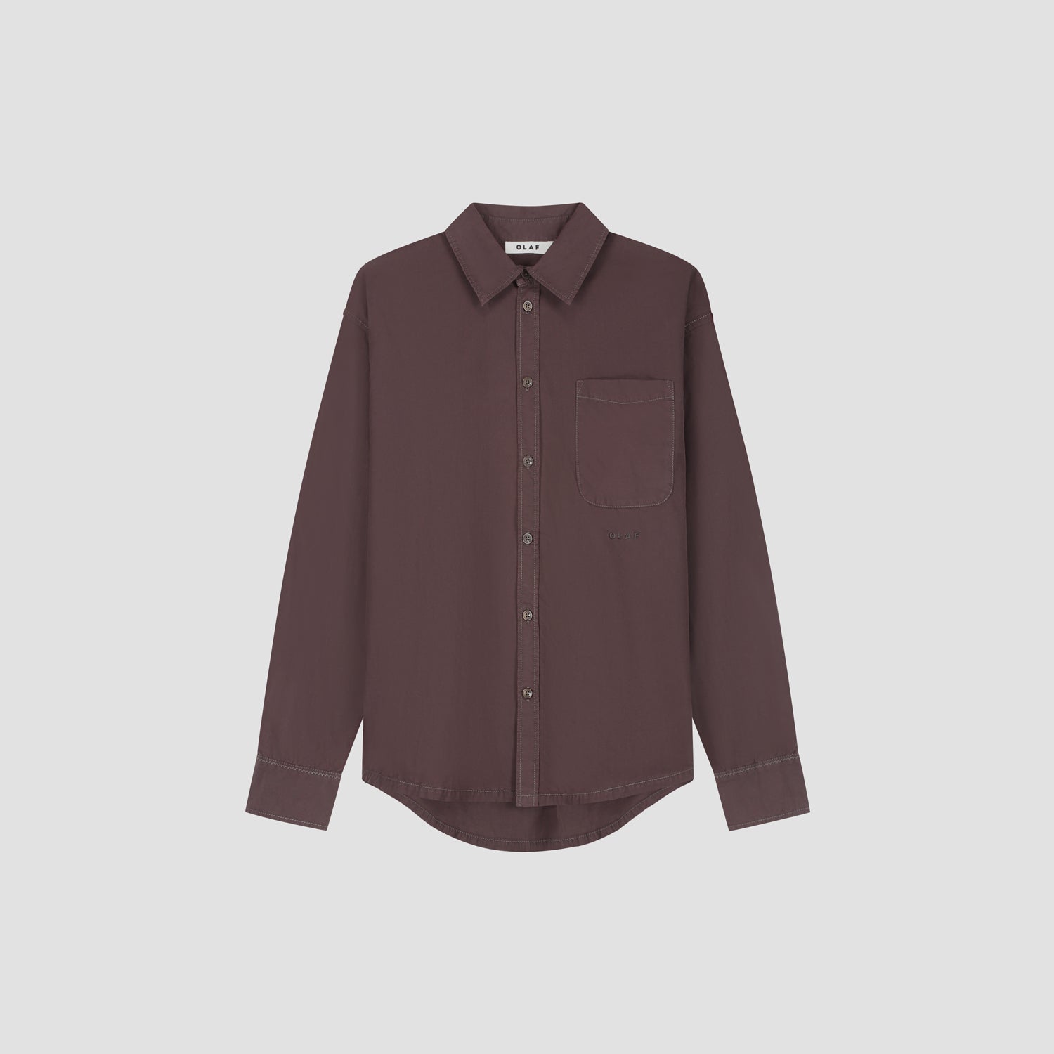 OLAF Washed Oversized Shirt – Chocolate Plum