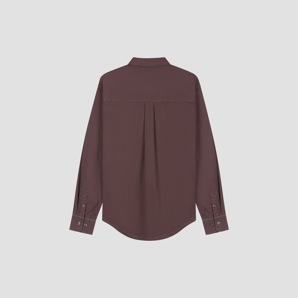 OLAF Washed Oversized Shirt – Chocolate Plum