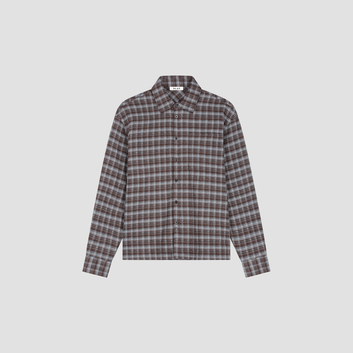 OLAF Flannel Boxy Tee – Chocolate Plum / Wind Surfer