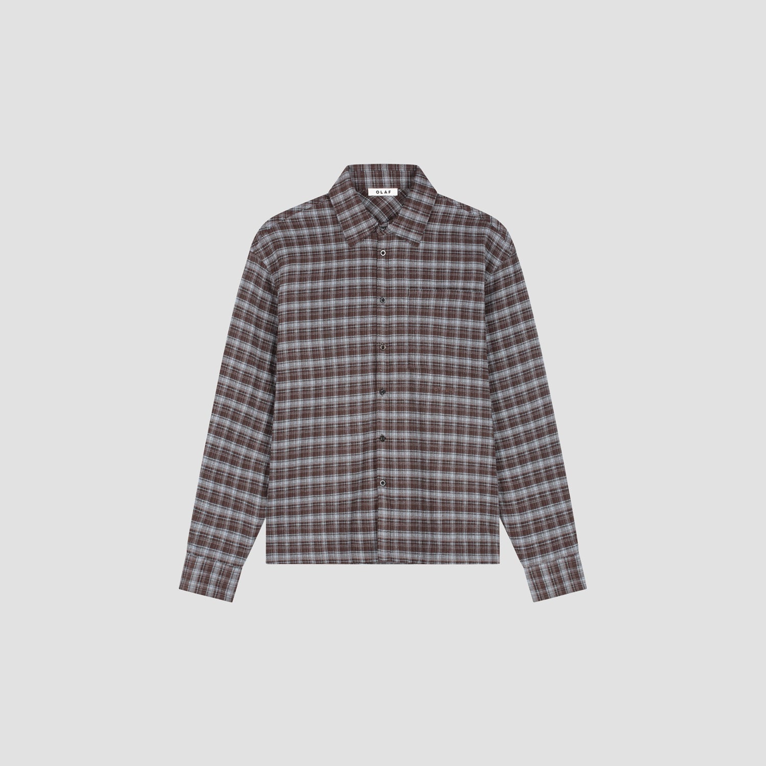OLAF Flannel Boxy Tee – Chocolate Plum / Wind Surfer