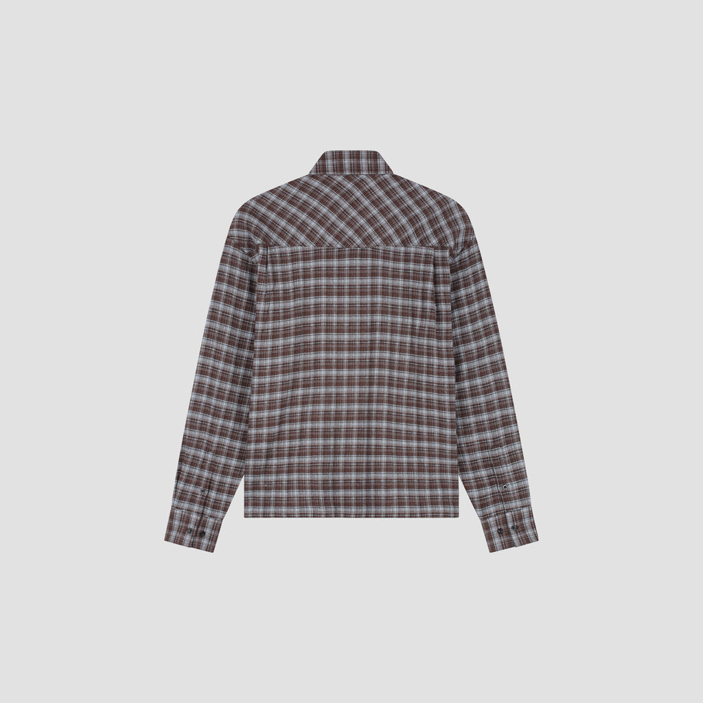 OLAF Flannel Boxy Tee – Chocolate Plum / Wind Surfer