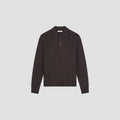 OLAF Oversized Knitted Polo – Chocolate Plum