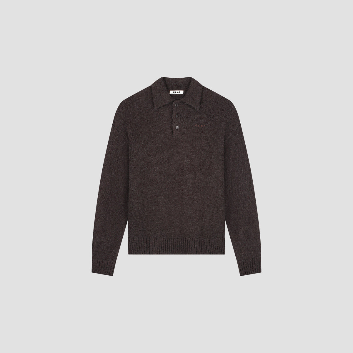 OLAF Oversized Knitted Polo – Chocolate Plum